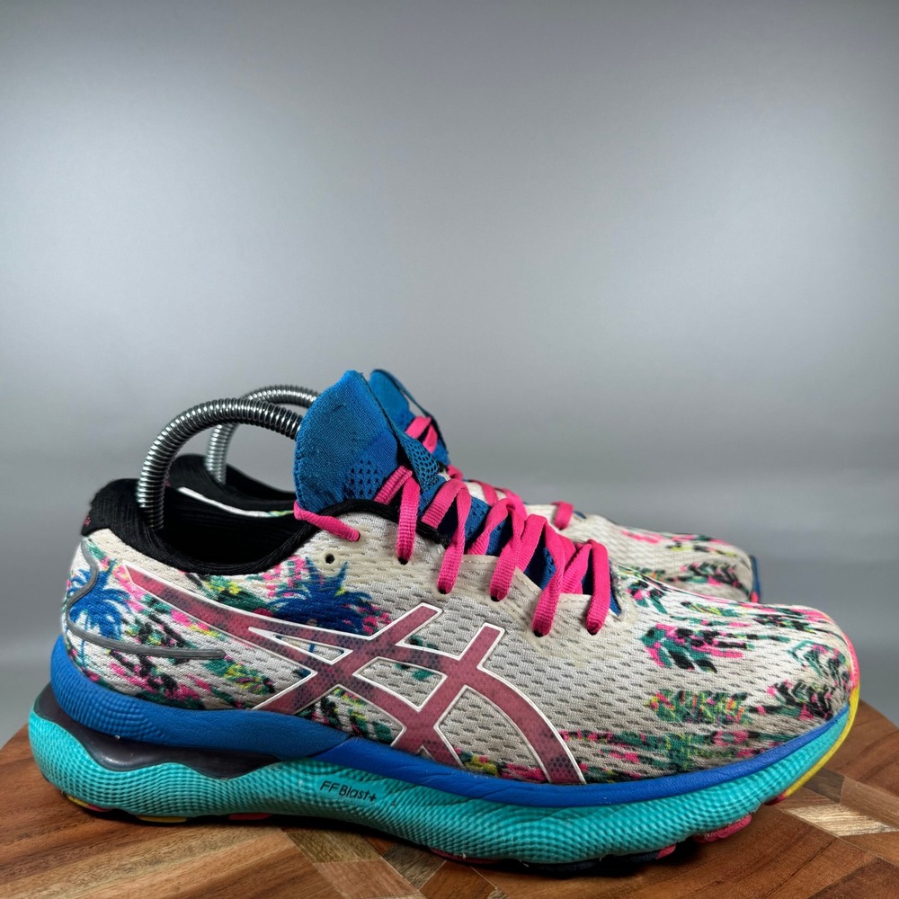 Asics GEL-Nimbus 24 Womens 9.5 Running Shoes Tropical Floral 1012B284 Multi